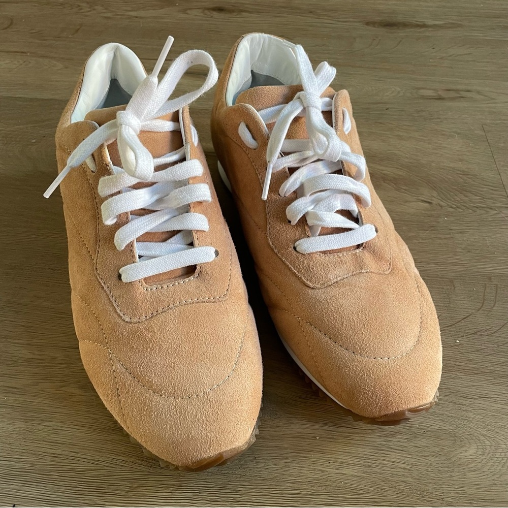 NWOT Sam Edelman Trace Sneaker in Tan Size 9 Leather - Picture 2 of 10